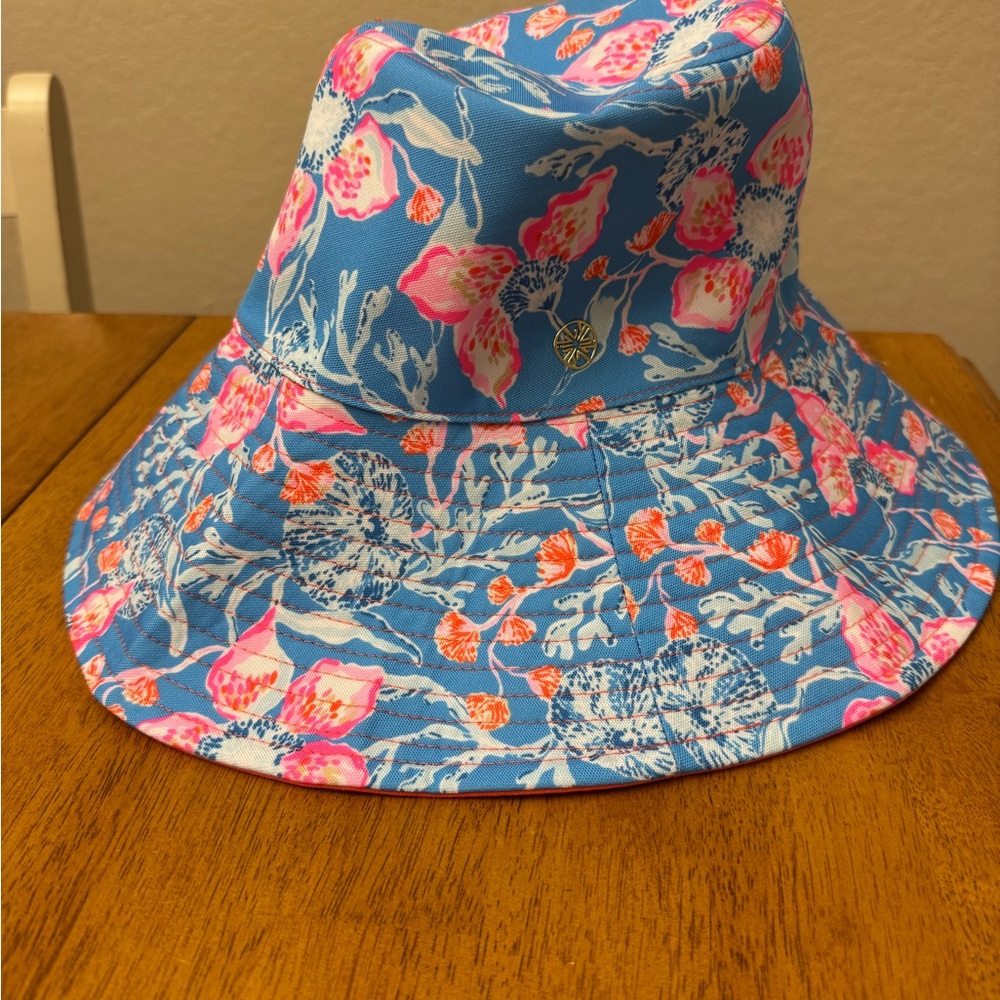 Lilly Pulitzer Blue/Pink/Orange Floral Sun Hat